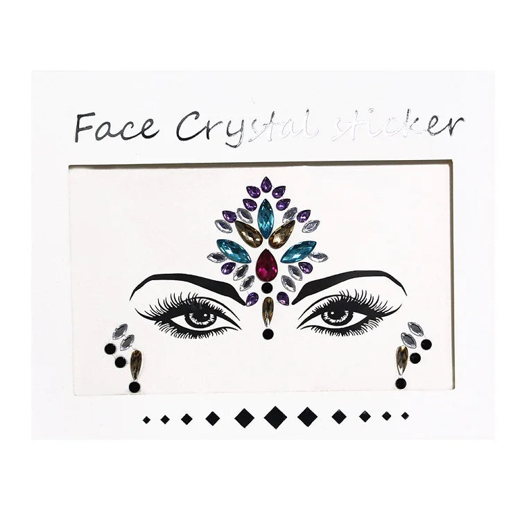 3D Rhinestone Bright Face stickers for festival Glitter Makeup Jewelry Sticker on Face crystals Gems jewels diamonds decoration