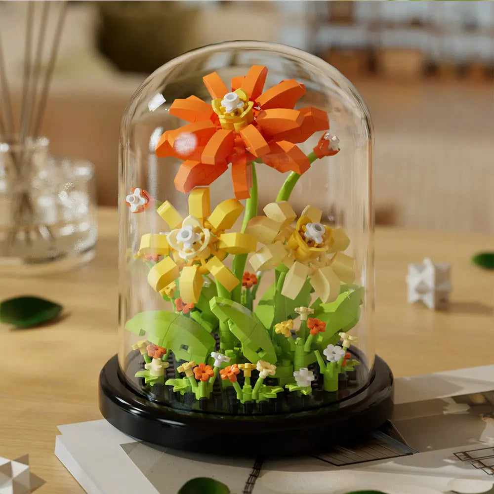 Diy Micro Flower Building Blocks Mini Bricks Particles Eternal Life Flowers Home Decoration Assembling Puzzle Toy Christmas Gift
