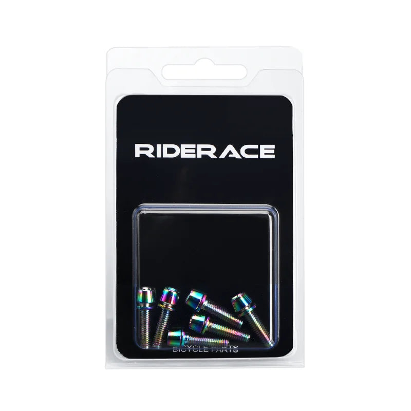 6pcs/set Bicycle Handlebar Screws Titanium-plated Colorful Stainless Steel M5*18MM MTB Bike Handle bar Stem Riser Screw In Bolts