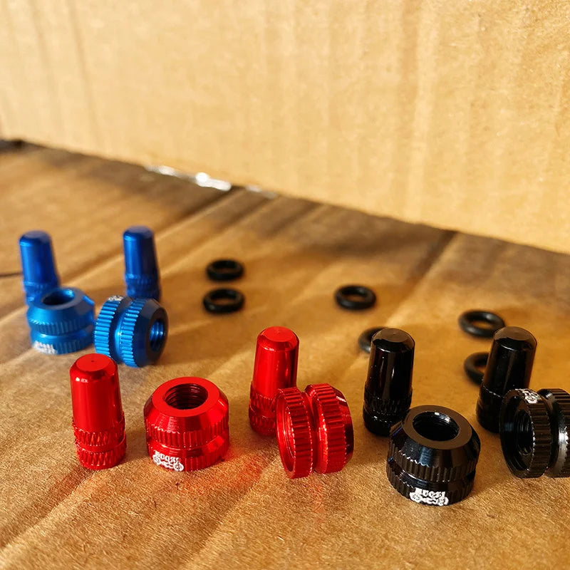 2~8sets Bicycle Tire Valve Nut with Presta Valve Cap Set MTB Road Bike Tubeless Presta Valve Protection Screw and Cover