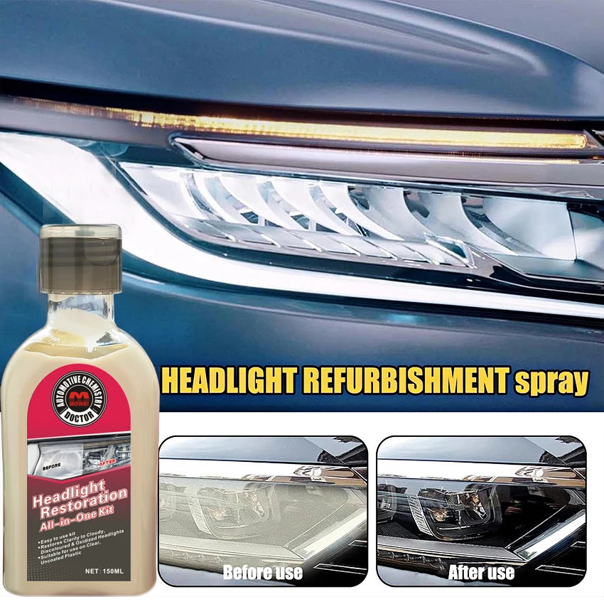 Car Headlight Repair Fluid, Car Headlight Oxidation, Yellowing, Scratch Blur, Enhanced Crystal Coating and Renovation Agent