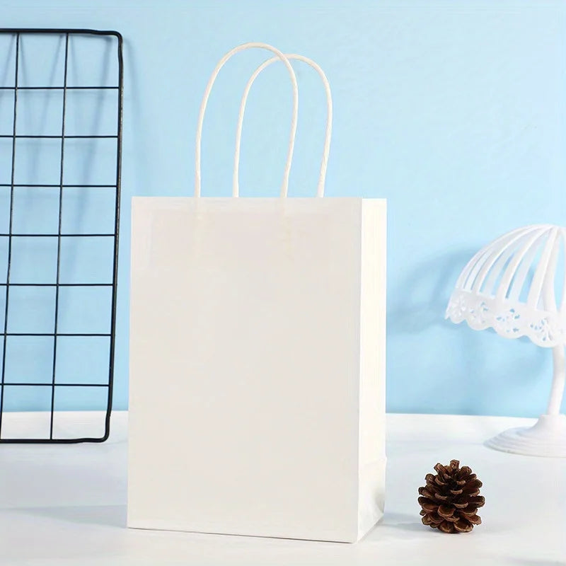 10PCS Gift Bags for Halloween Party Recyclable Bags for Christmas Wedding Birthday Kraft Paper Shopping Bags Grocery Bags