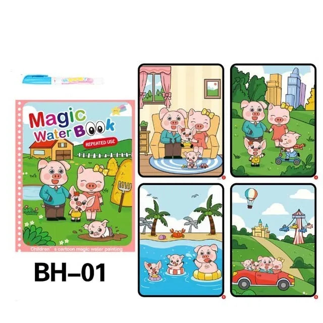Montessori Toys Reusable Coloring Book Magic Water Drawing Book Painting Drawing Toys Sensory Early Education Toys for Children