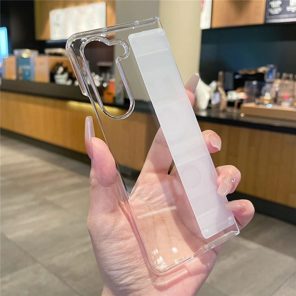 Luxury Soft Silicone Wrist Strap Bracket Phone Case For Samsung Galaxy Z Fold 6 5 4 3 ZFold 3 Cases Ultra Thin Matte Hard Cover
