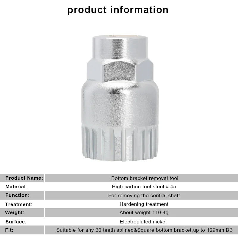 Bicycle Bottom Bracket Removal Socket Cycling Crank Pedal Puller Remover Repair Extractor Bike Universal Removing Tools Parts