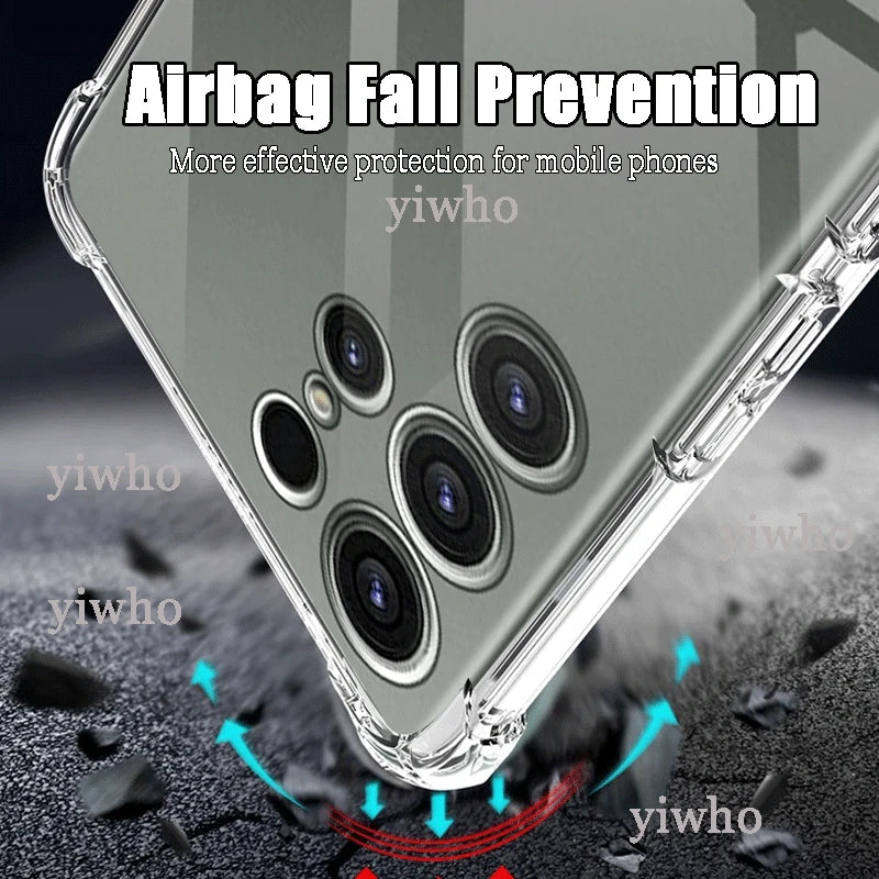Shockproof Clear Silicone Soft Back Case For Samsung Galaxy S25 S24 S23 S22 Ultra Plus Phone Cases Covers