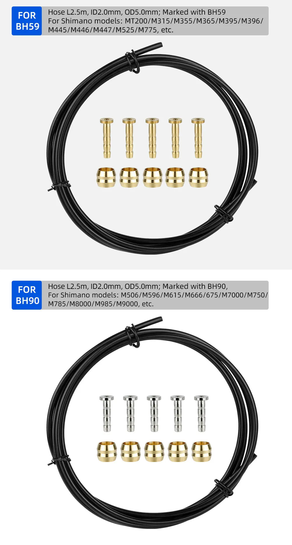 2500mm Bicycle Hydraulic Disc Brake Hose for Shimano BH59 BH90 Sram Magura Tektro 3 Layers Oil Tube Pipe Cycle Brake Replacement