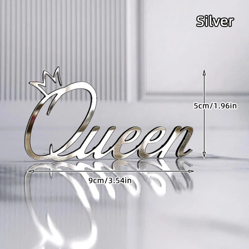 1/3/5pcs Acrylic Birthday Queen Gold Cake Topper Happy Birthday Party Sides Cake Decorations Accessories