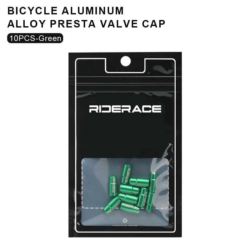 RIDERACE Bicycle Tire Valve Cap Aluminum CNC MTB Road Bike Tube Tyre Gas Nozzle Cover for AV FV Schrader Presta Valve Dustproof