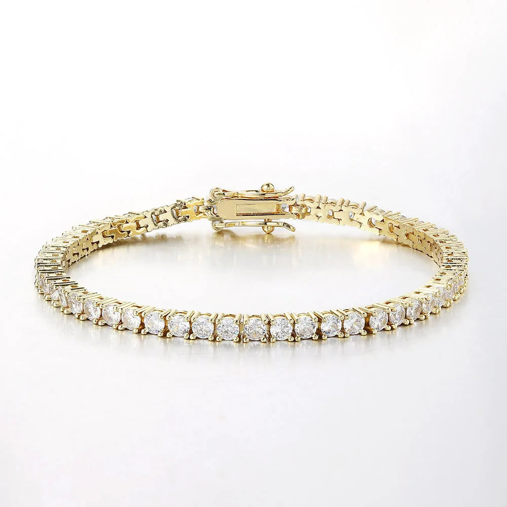 ZAKOL European And American Fashion Round AAA Zircon Bracelet Bangles Unisex Punk Style Hip-hop Jewelry