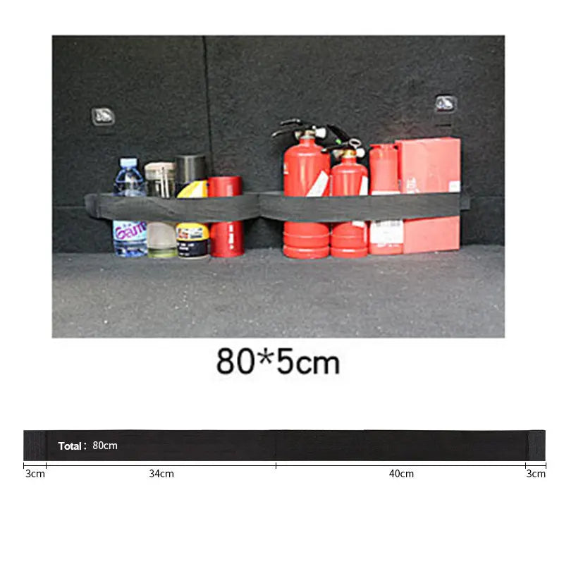 Car Trunk Organizer Elastic Fixing Tape Fire Extinguisher Water Tank Miscellaneous Storage Fixing Tape Cars Storage Accessories