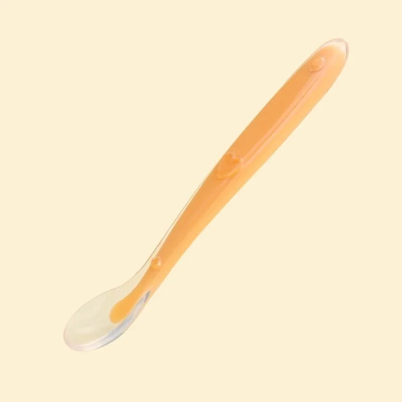 Baby Soft Silicone Spoon Soft Head Soup Spoon Baby Eating Training Spoon and Storage Box Feeding Tableware Set