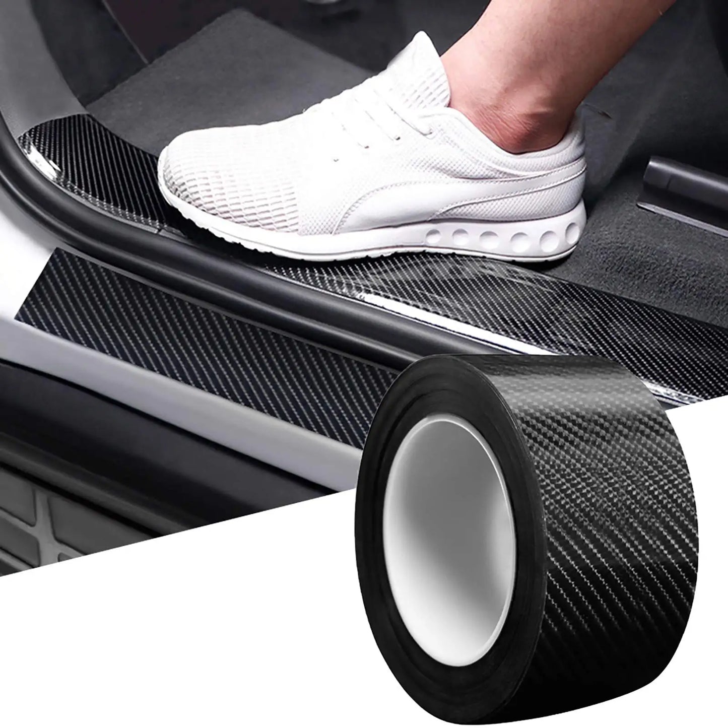 1-10m Nano Carbon Fiber Car 3D Tape Sticker Door Mirror Paste Protector Strip DIY Protection Protective Film Waterproof Adhesive