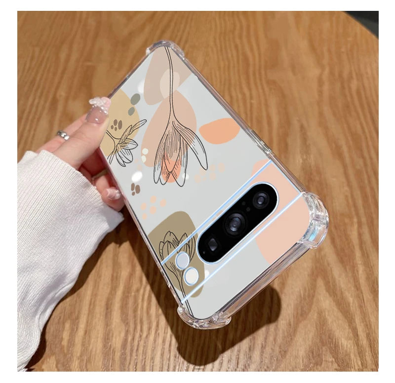 P ixel 8 Pro Plant Flower Transparent Phone Case For Google Pixel 8Pro 7A 8A 6 8 9 6Pro 9ProXL 7Pro 6A 7 9Pro Cover
