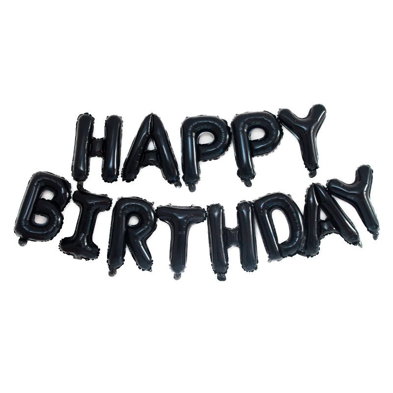 Multi-colored HAPPY BIRTHDAY Letters Foil Balloons Set Banner Heart Balloon Latex Confetti Balloon Birthday Party Decor Supplies