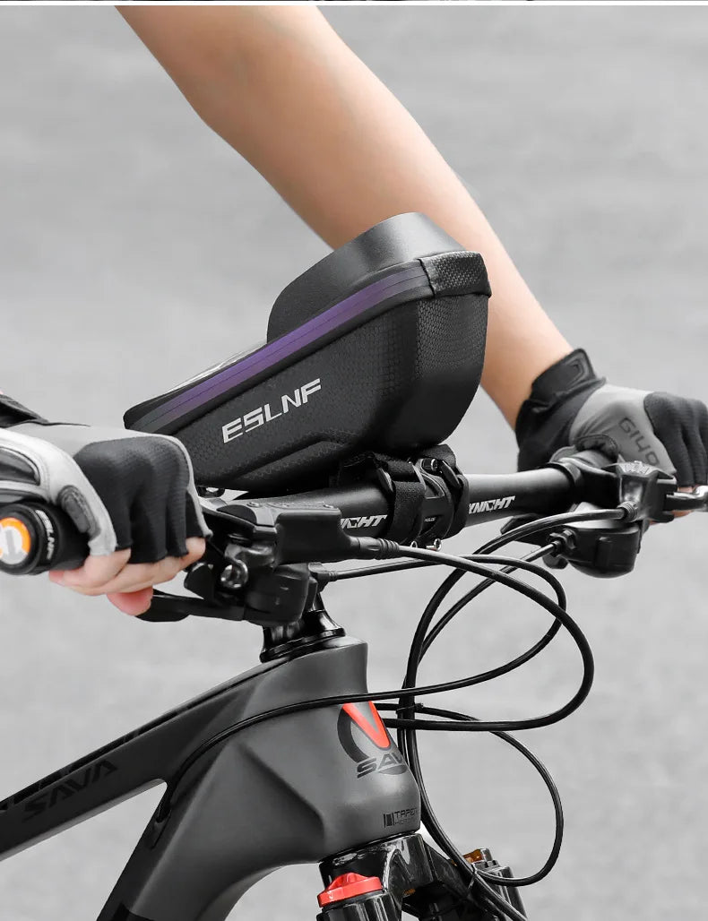 ESLNF Hard Shell Phone Bag Cycling Bag Handlebar Bag Waterproof Large Capacity Touchscreen Compatible Bicycle Accessories