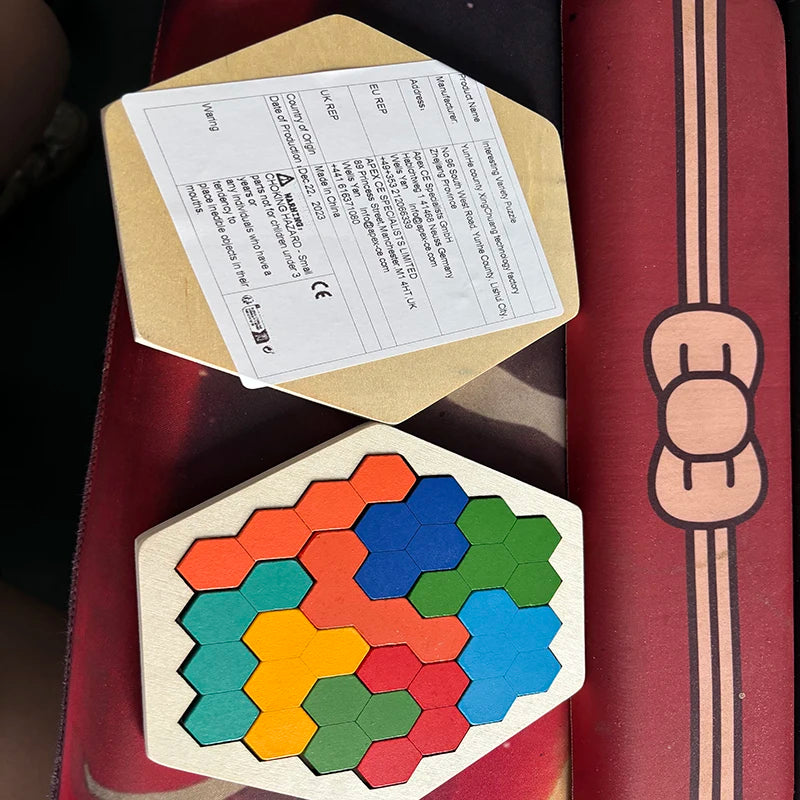Wooden Tangram Jigsaw DIY Puzzle Kids Learning Educational Toys for Children Thinking Training Wood Toy Puzzles Montessori Games