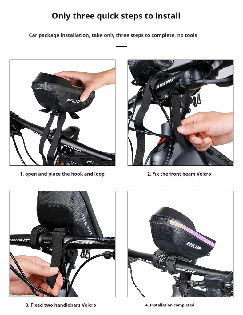 ESLNF Hard Shell Phone Bag Cycling Bag Handlebar Bag Waterproof Large Capacity Touchscreen Compatible Bicycle Accessories
