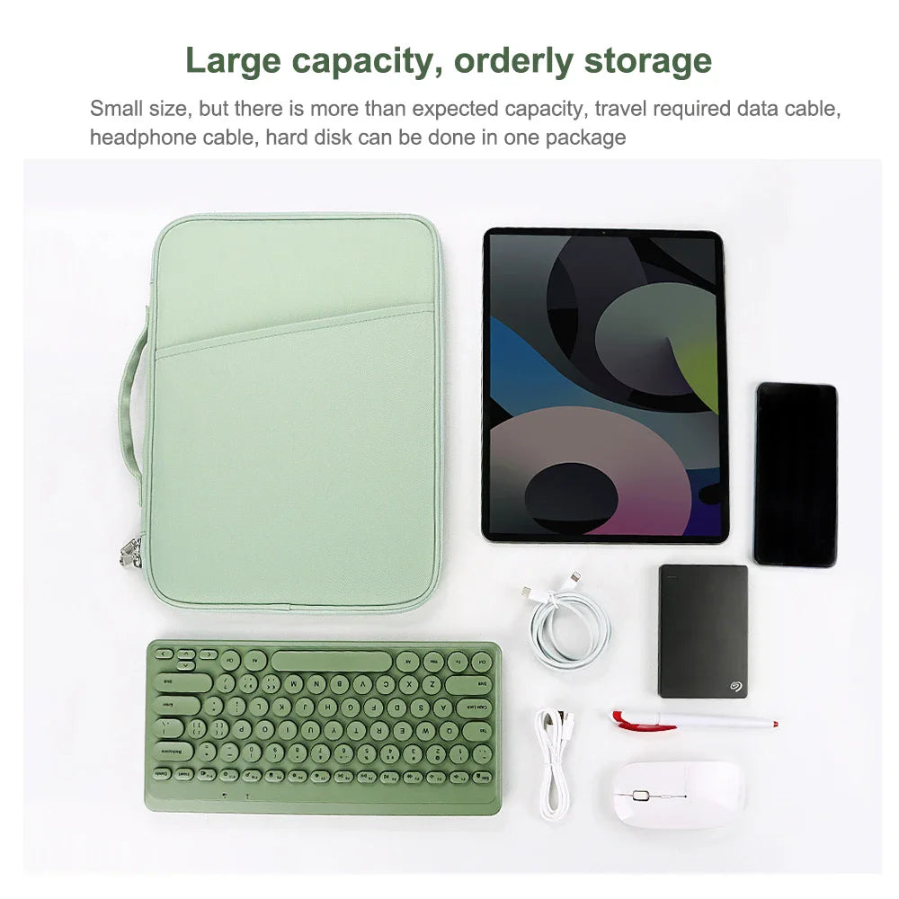 Tablet Sleeve Bag for Samsung Galaxy Tab S10 Plus S9 FE 12.4 Universal Laptop Pouch Handbag for Tab S10 Plus Case Accessories