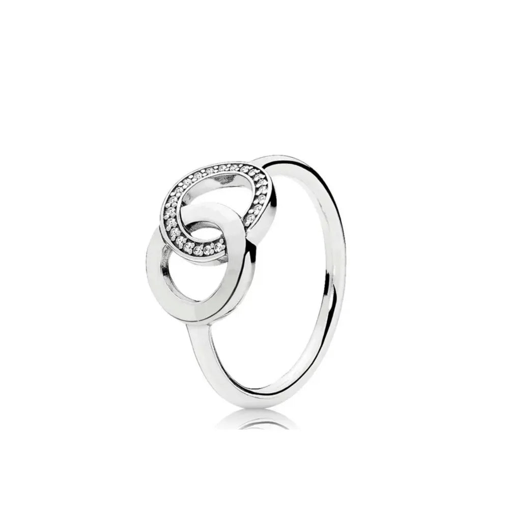 Valentine's Day Gift Red White Heart Stone 925 Sterling Silver Bow Elegance Ring For Women Jewelry Rings For Wedding Party