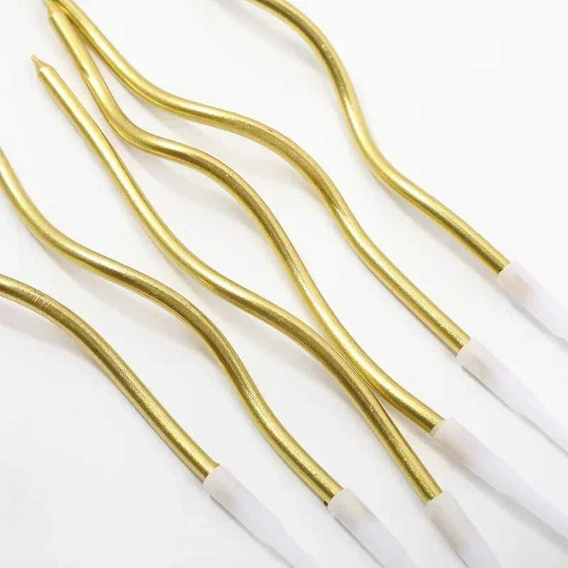 6/120/96Pcs Curved Cake Candles Birthday Baby Shower Gender Reveal Cupcake Decorating Candle Toppers Wedding Party Decorative