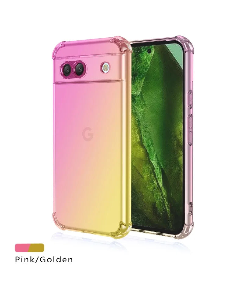 Shockproof Gradient Airbag TPU Case for Google Pixel 9 Pro XL 8A 8 Pro 7A 7 Pro 6A Protective Cover Fundas Coque Capa Shell