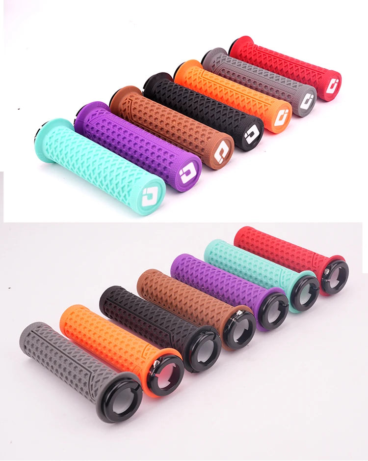 ODI VS-21 MTB Handlebar Grips Silicone Lock-On Bicycle Cover Updated Waffle Pattern Anti-slip Shock Absorption Handle Parts