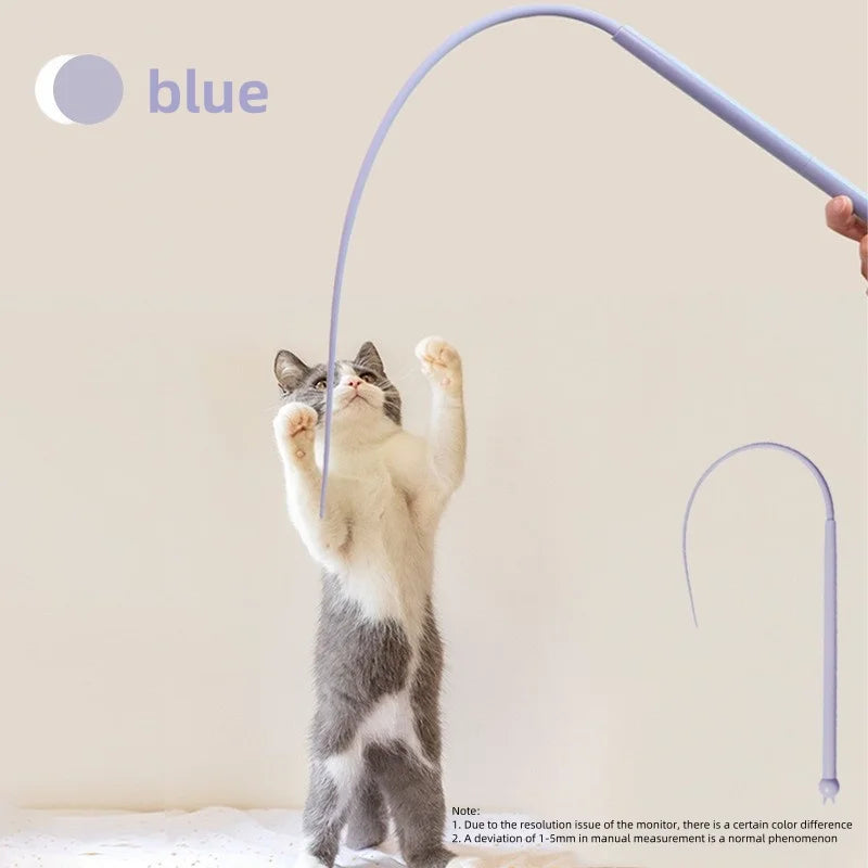 Simulated Mouse Tail Cat Toy Cat Teaser Funny Stick Silicone Long Tail Pet Interactive Toys for Cats Kitten Hunting Pet Products