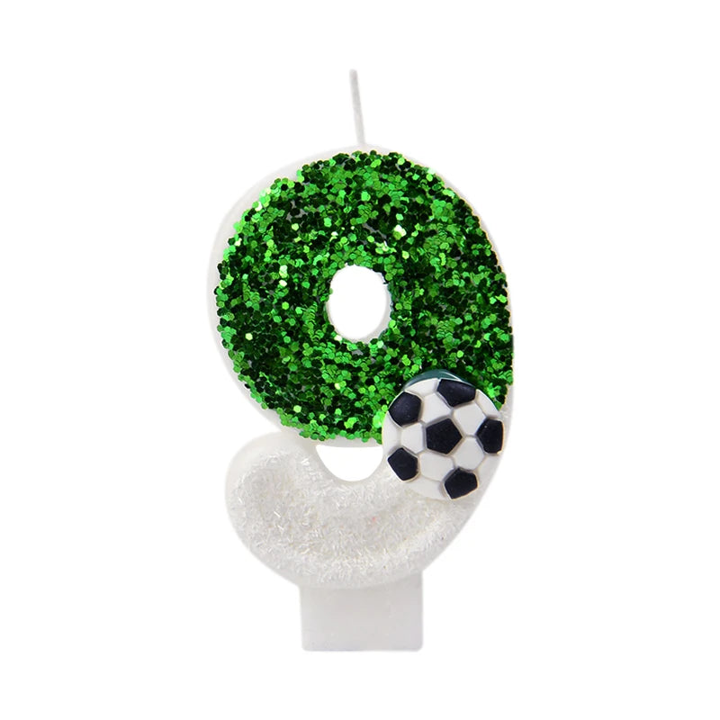 0-9 Number Soccer Cake Candles Kids Sports Theme Football Birthday Party Decoration Favors Cupcake Topper Cake Decor Supplies
