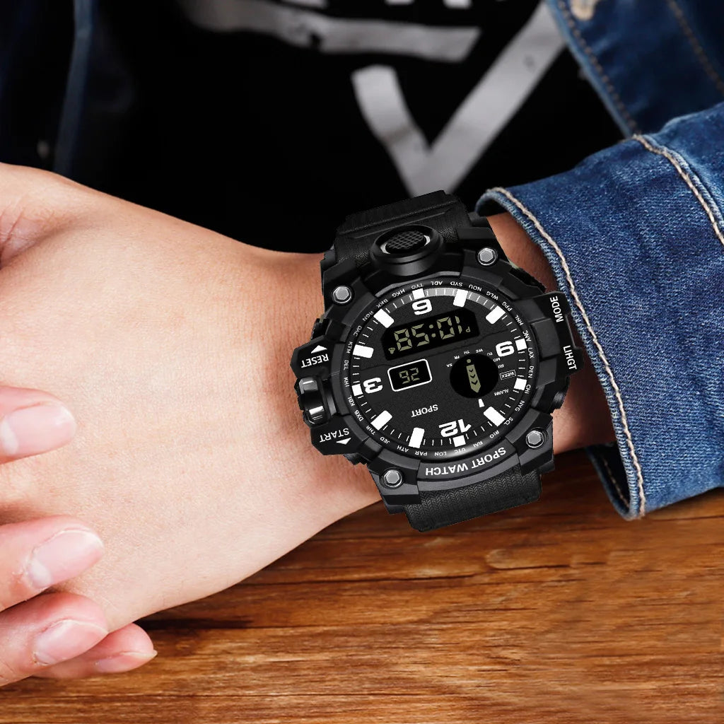 YIKAZE Sports Watch Men's LED Digital Watches Multifunction Military Waterproof Fitness Electronic Watch For Man