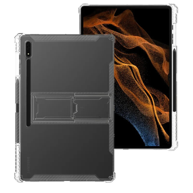 Airbags Shockproof TPU Cover For Samsung Galaxy Tab S10 Ultra S9 FE S8 Plus S7 14.6 12.4 11 Pencil Holder Case with Kickstand