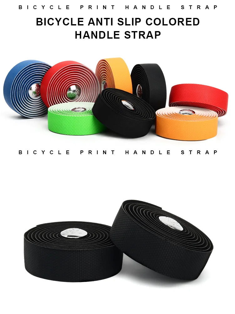Bicycle Handlebar Tape With Bar End Plugs Non-Slip Shock Absorbing Ultralight Wear-Resistant Bike Handlebar Tape Cycling Strap