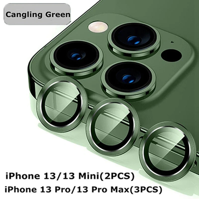 3-2PCS Camera Lens Protector For iPhone 16 Pro Max 16Pro 16Plus Metal Ring Protector Glass For iPhone 14 15 Plus Camera Lens