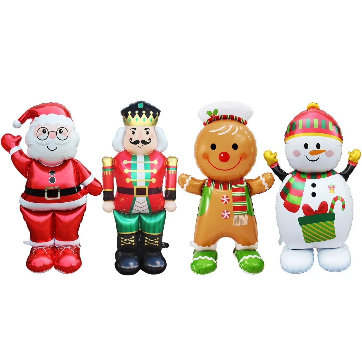 1pc New Extra Large Standing Santa Claus Foil Balloon Christmas Holiday Party Decoration New Year Birthday Supplies Easter Gift