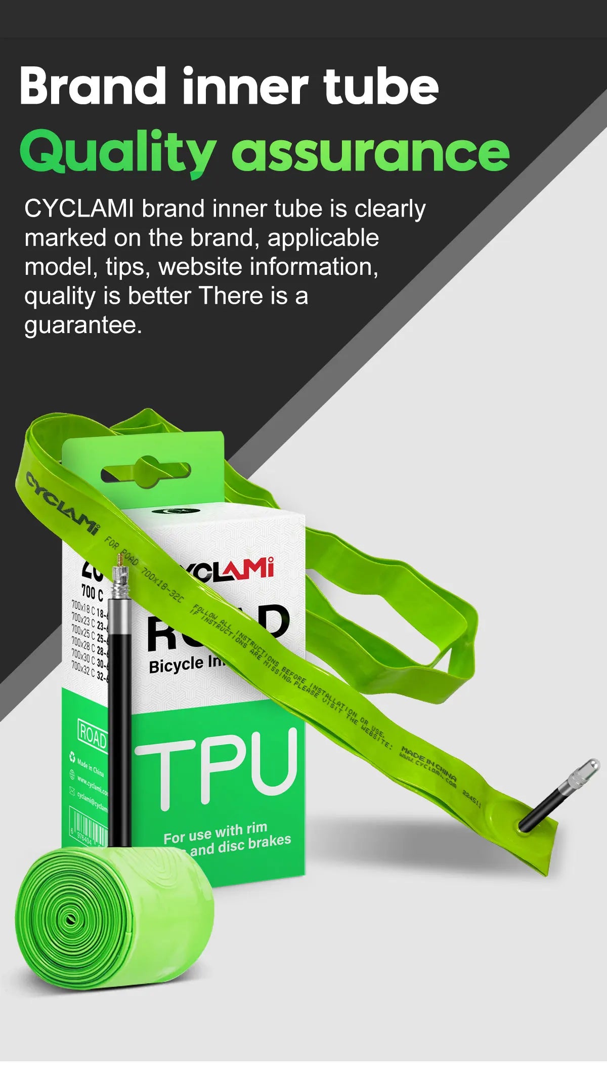 CYCLAMI TPU Material Ultralight Bike Inner Tube 700C 18 32 MTB Road Bicycle Tire 45 65 mm Length French Valve Tyre Repair Tools