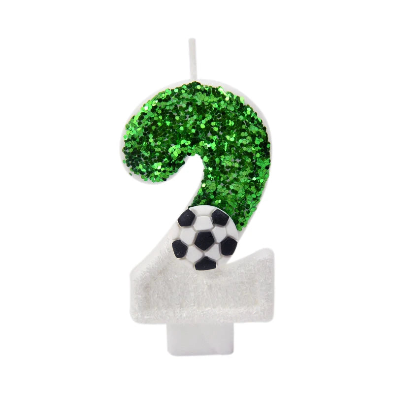 0-9 Number Soccer Cake Candles Kids Sports Theme Football Birthday Party Decoration Favors Cupcake Topper Cake Decor Supplies
