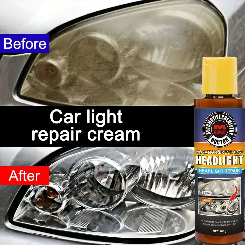 Car Headlight Restoration Polishing Kits Headlamp Scratch Remover Repair Cleaning Paste Remove Oxidation Headlight Polish Liquid