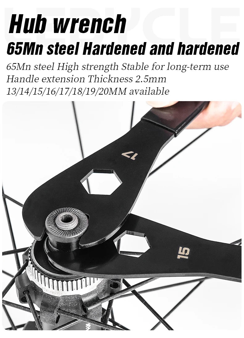LEBYCLE MTB Bicycle Hub Cone Wrench 13 14 15 16 17 18 19 20mm Open Hub Wrench Road Bike Wheel Pedal Repair Tool