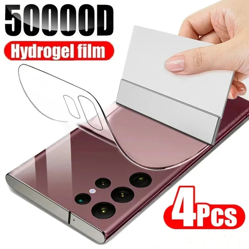 4PCS Back Hydrogel Film For Samsung Galaxy S21 S22 S23 S24 Ultra Screen Perotector Full Cover For Samsung S20 FE S23 S24 Plus