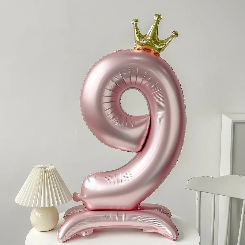 40 inch Pink Standing Crown Digital Girl Birthday Party Anniversary Party Decoration Balloon