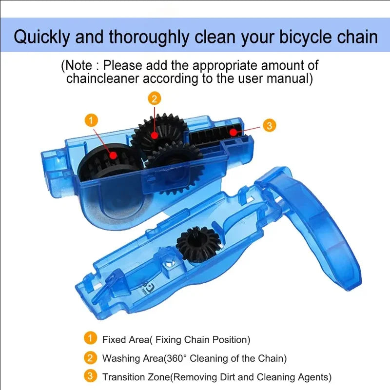 Portable Chain Cleaner MTB Cycling Cleaning Kit Bicycle Scrubber Brushes Set Bike Wash Repair Tool for Road Cycling