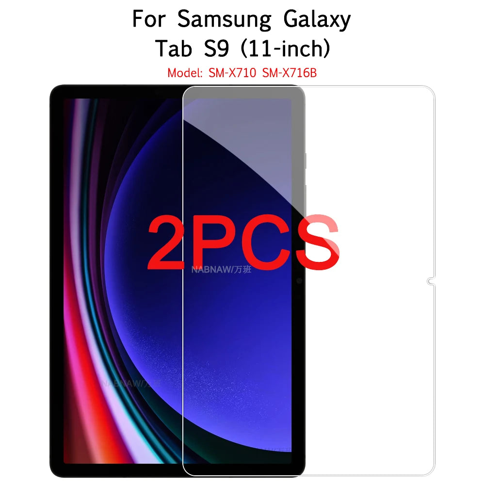 2PCS HD Scratch Proof Tempered Glass Screen Protector For Samsung Galaxy Tab A8 A7 lite A9 Plus S9 FE S8 S7 S5e S6 lite 2024