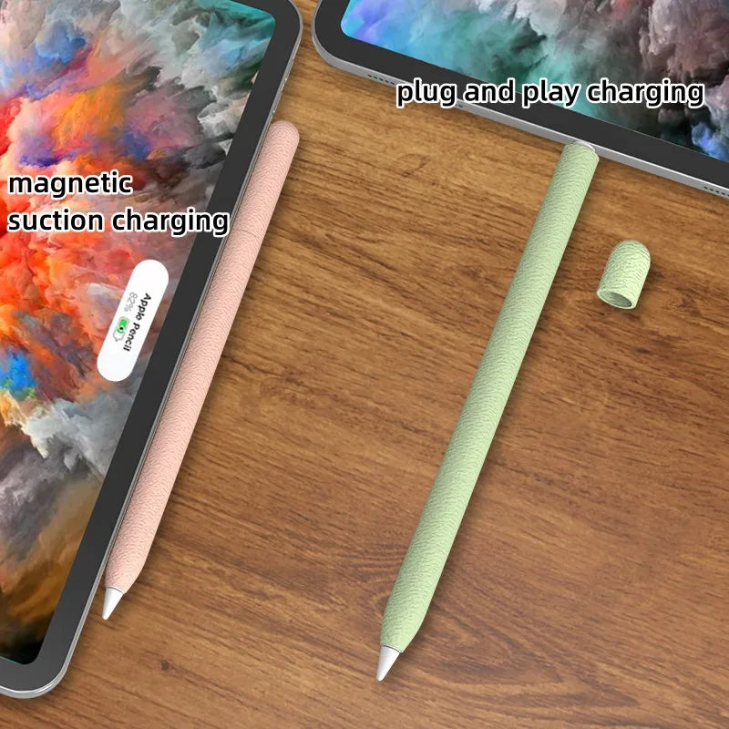 Apple Pencil Case Silicone Tablet Stylus Protection Case Solid Color Shockproof for Apple Pencil 1st Or 2nd Generation Or Pencil Pro