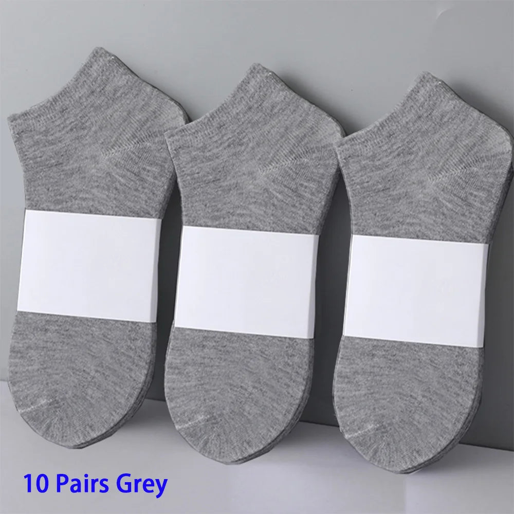 5/6/7/10 Pairs Women/Men Boat Socks Invisible Low Cut Silicone Non-slip Summer No-show Ankle Socks Solid Color Casual Breathable