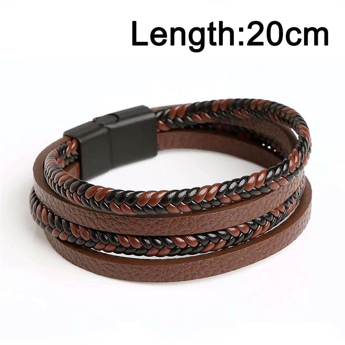 1pc Brown Four -layer PU Leather Bracelet, Men's Bracelet, Showing Men's Charm