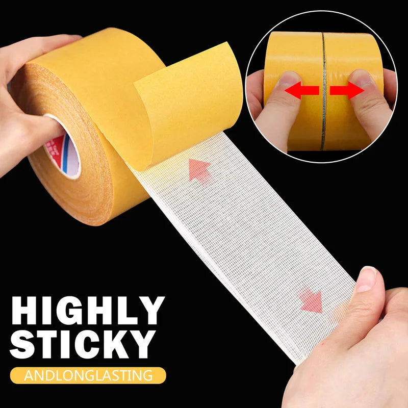 Super Thin Strong Fixation Double Sided Adhesive Tape Heavy Duty Translucent Mesh Waterproof Traceless Powerful Grid Carpet Tape