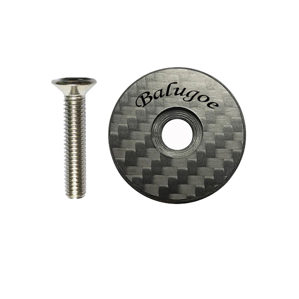 BALUGOE Bicycle Headset carbon top Cap Carbon Fiber Bike Stem 28.6mm 1 1/8" Steerer Fork Tube Headset Cap Cover