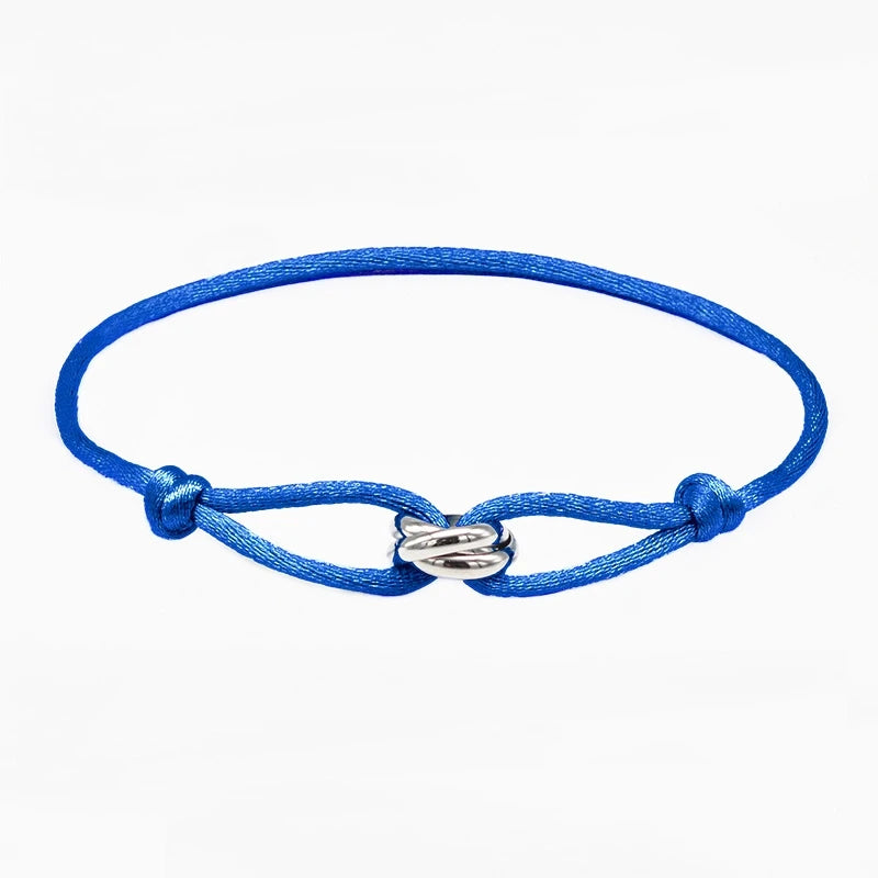 Luxury Unisex Bracelet 3 Metal Buckle Hand Chain Adjustable Men's Rope Bracelet for Women Jewelry Gifts