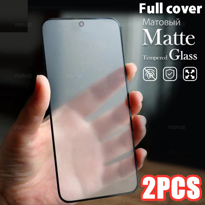 2Pcs Matte Frosted 9H Tempered Glass Film For Google Pixel 8 9 Pro XL 8A 7 7A 6 6A 5A 5G Screen Protector Anti Fingerprint
