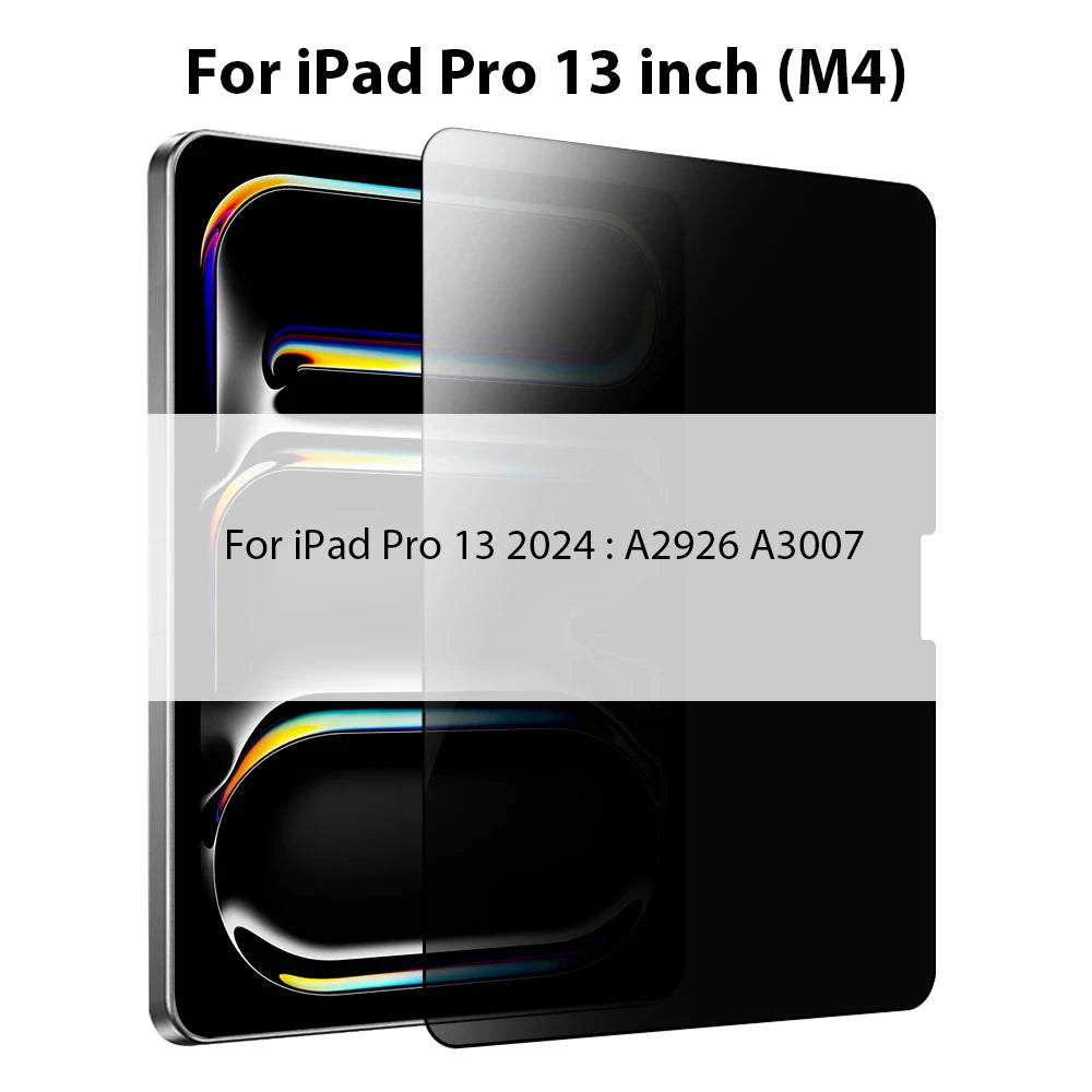 Privacy Glass For iPad Pro 12.9 11 13 2024 M4 M2 10th Gen Screen Protector For iPad Air 5 4 3 7th 8th 9th 10.2 Mini 6 10.5 Film